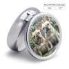 French Bulldog Pill Box Round Small Pill Case Compact Travel Pills Container Daily Mini Pills Organizer Portable Mini Medicine Storage for Storing Vitamins Supplements view 2