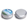White Clouds Sky Round Pill Box Unique 3 Compartment Pill Case Portable Fish Oil Cases Cute Small Round Pill Boxes with Mirror for Vitamins Medication Supplements view 3