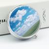 White Clouds Sky Round Pill Box Unique 3 Compartment Pill Case Portable Fish Oil Cases Cute Small Round Pill Boxes with Mirror for Vitamins Medication Supplements view 4
