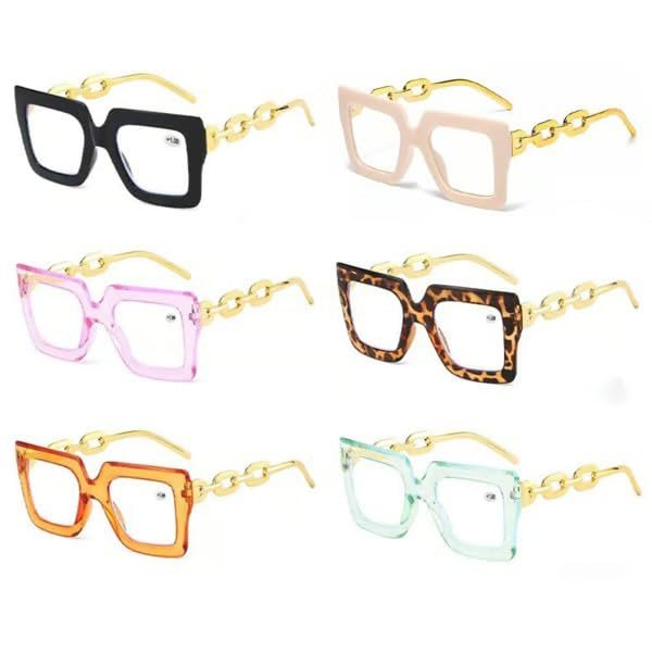 OVNMFH 6 Pairs Blue Light Blocking Glasses Light Computer Reading Eyeglasses, Stylish Comfort & Everyday Protection (+3.5)