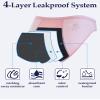 Breacare Incontinence Underwear for Women Leakproof Full Coverage High-Cut Bikini Panties for Bladder Leaks 40ml Absorbency Washable Reusable Urine Protection Panty (Navy, Light Blue, Pink L) view 2