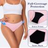Breacare Incontinence Underwear for Women Leakproof Full Coverage High-Cut Bikini Panties for Bladder Leaks 40ml Absorbency Washable Reusable Urine Protection Panty (Navy, Light Blue, Pink L) view 4