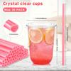 Ziliny 25 Sets Clear Plastic Cups with Heart Shaped Straws and Lids, Disposable Iced Coffee Cups Drinking PET for Cold Drinks, Valentine's Galentine's Day Bridal Baby Showers Party (16 oz,Transparent) view 4