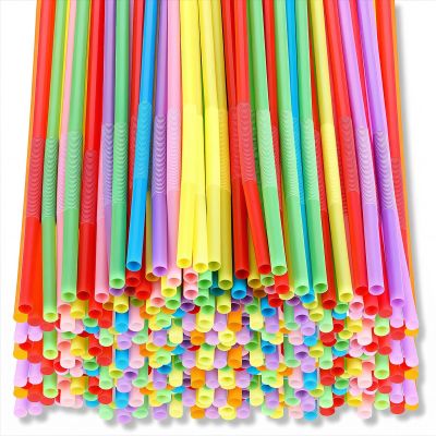 1000 Pack Colorful bendy straws, 10.2 Inch Flexible Plastic Drinking Straw, Disposable Bendable Party Straws Assorted Colors for Smoothies, Milkshakes, Juice, Cocktails & Beverages