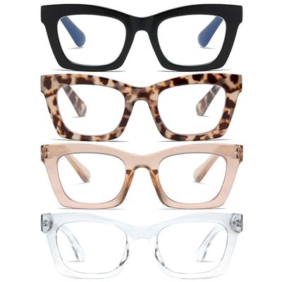 CCVOO Stylish Reading Glasses for Women, Eyeglasses, Blue Light Readers for Women