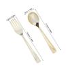 TIDTALEO Gold Disposable Cutlery Set 50pcs Thickened Plastic Forks and Spoons Heavy Duty Polished Gold Utensils for Wedding Birthday Christmas Party Catering view 2