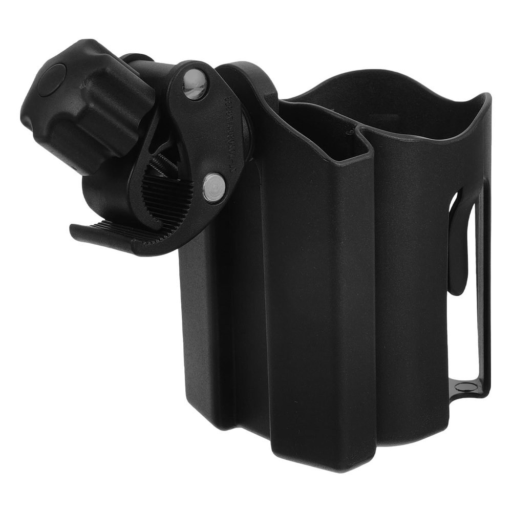FAVOMOTO Walker and Wheelchair Cup Holder with Phone Stand 2-in-1, Black Drink Bottle Rack for Elderly Mobility Aids, Compatible with Strollers, Rollators, and Walkers