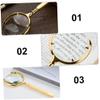 SECFOU 8X Handheld Magnifier with Handle Gold Crescent Lens Paper Reading Inspection Magnifying Glass for Seniors Exploration view 3