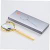 SECFOU 8X Handheld Magnifier with Handle Gold Crescent Lens Paper Reading Inspection Magnifying Glass for Seniors Exploration view 4