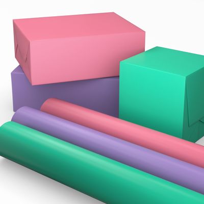 Hallmark Image Arts Birthday Wrapping Paper Mini Rolls, 3-Pack (Solid Mint Green, Purple and Pink) for Baby Showers, Mother's Day, Easter, Kids Parties, Any Occasion - 27 Sq. Ft. Total