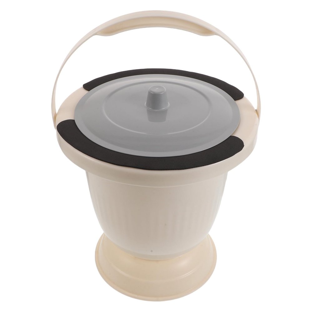 IWOWHERO Chamber Pot with Lid - Toilet Bucket with Handle and Lid - Unisex Bedpan Urinal Bottle Spittoon for Bedridden Or Elderly, Emergency Car Toilet for