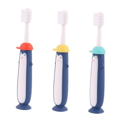 HOODANCOS 3pcs Toothbrush Set Soft Bristle Cartoon Teeth Cleaning Brush for 3-12 Years Old Training Toothbrushes Blue Yellow Red Random Color