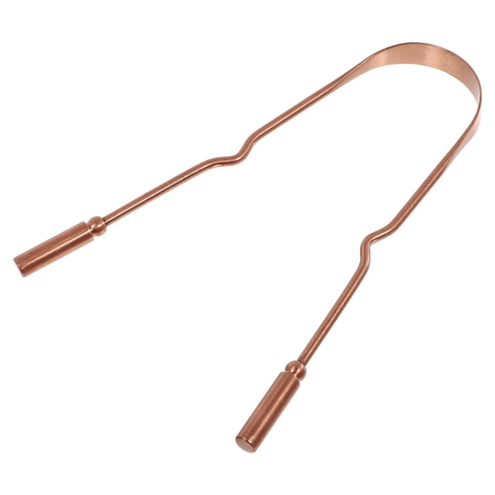 VICASKY Pure Copper U Shape Tongue Scraper Tongue Cleaning Device Oral Care Accessory for Adults Maintain Oral Hygiene and Fresh Breath