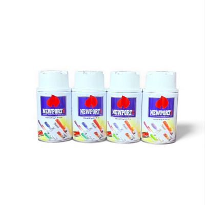 Newport Butane Refill for Lighters Ultra Refined, 145ml, Near Zero Impurities, Made in UK, Universal Lighter Refill with 4 Adapters & 2 Flints, for Torch & Cigar Lighters, (4)