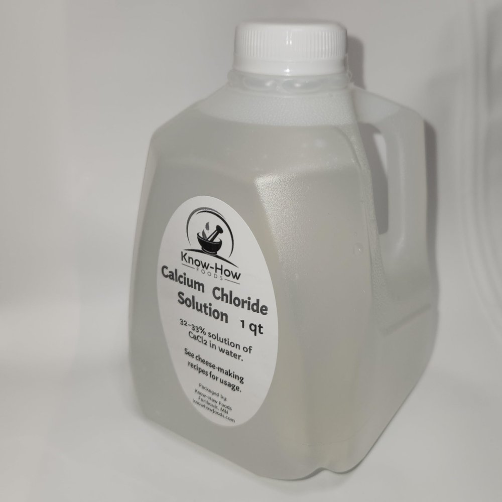 Know-How Foods (KHF) Calcium Chloride (CaCl2) Cheese Ingredient for Cheesemaking, 1 qt. (16 oz.)