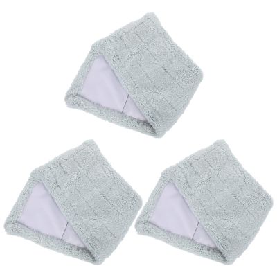 Beatifufu Reusable Microfiber Mop Pads 3pcs, Coral Fleece Replacement Cleaning Pads for Wet and Dry Mopping, Machine Washable Microfiber Cloths for Household Floor Care