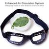 WAHAH Moisture Chamber Goggles with Adjustable Hinge and 2 Pairs of Washable Cushions 3D Contoured Eye Shield for Moisture Retention Anti-Fog Vented Eye Mask for Computer Work, Reading, & Sleep view 3