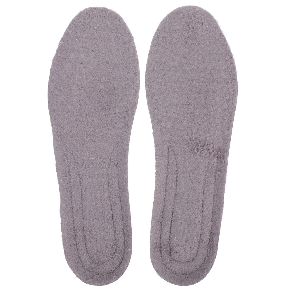 IWOWHERO Thermal Winter Insoles for Men and Women, Thick Self-Heating Plush Shoe Inserts, Grey Size 43-44, Shock Absorption Cushion for Cold Weather and Outdoor Sports