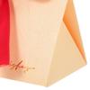 Ipetboom 10 Sets Portable Candy Boxes with Handle Small Ivory Paper Boxes Triangular Wedding Favor Holders with Burgundy Ribbon for Bridal Shower Party view 3