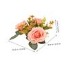 BIUDECO Artificial Floral Candle Wreath Tabletop Centerpiece Light Pink Wedding Flower Candle Rings Decorative Home Decor Accent view 2