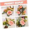 BIUDECO Artificial Floral Candle Wreath Tabletop Centerpiece Light Pink Wedding Flower Candle Rings Decorative Home Decor Accent view 4