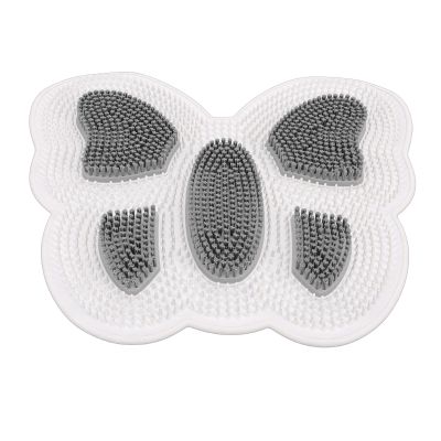 Eminchu Shower Foot Scrubber Mat, Back Washer Exfoliating Bath Wash Pad, Wall Mounted Slip Mat with Suction Cups, Ideal for Bathroom Use, TPE PA, 40x35cm