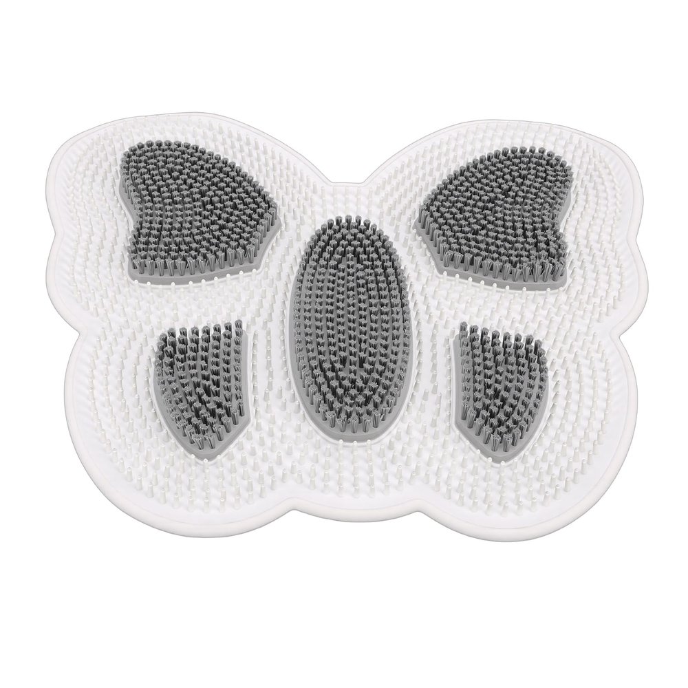 Eminchu Shower Foot Scrubber Mat, Back Washer Exfoliating Bath Wash Pad, Wall Mounted Slip Mat with Suction Cups, Ideal for Bathroom Use, TPE PA, 40x35cm