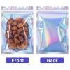 100 Pcs Holographic Mylar Bags, Sealable Odor Proof Foil Pouch Bag with Clear Window, Small Bussiness Packaging Supplies (4.7 x 7 Inch) view 2