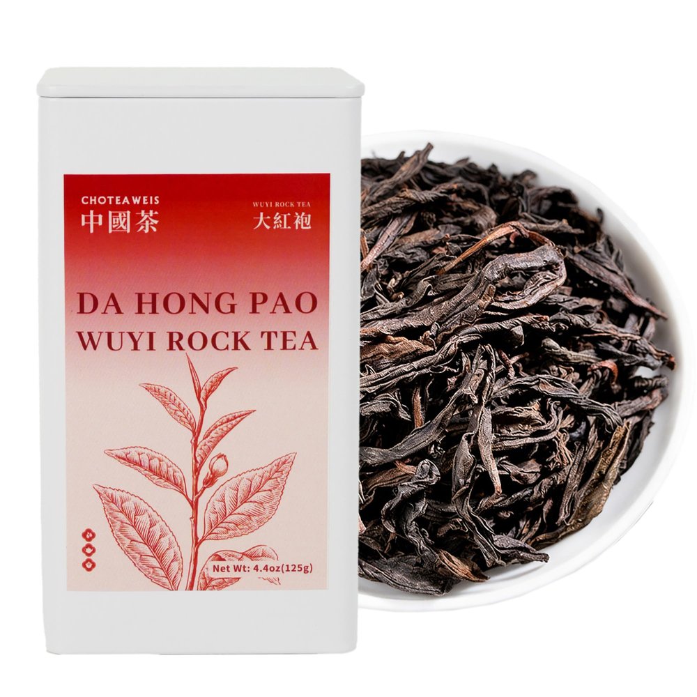 Choteaweis Chinese Oolong Tea Loose Leaf Pure Leaves in Iron Can Wuyi Rock Tea Da Hong Pao | 100% Natural with No Artificial Additives | 4.4 Ounce (125g)