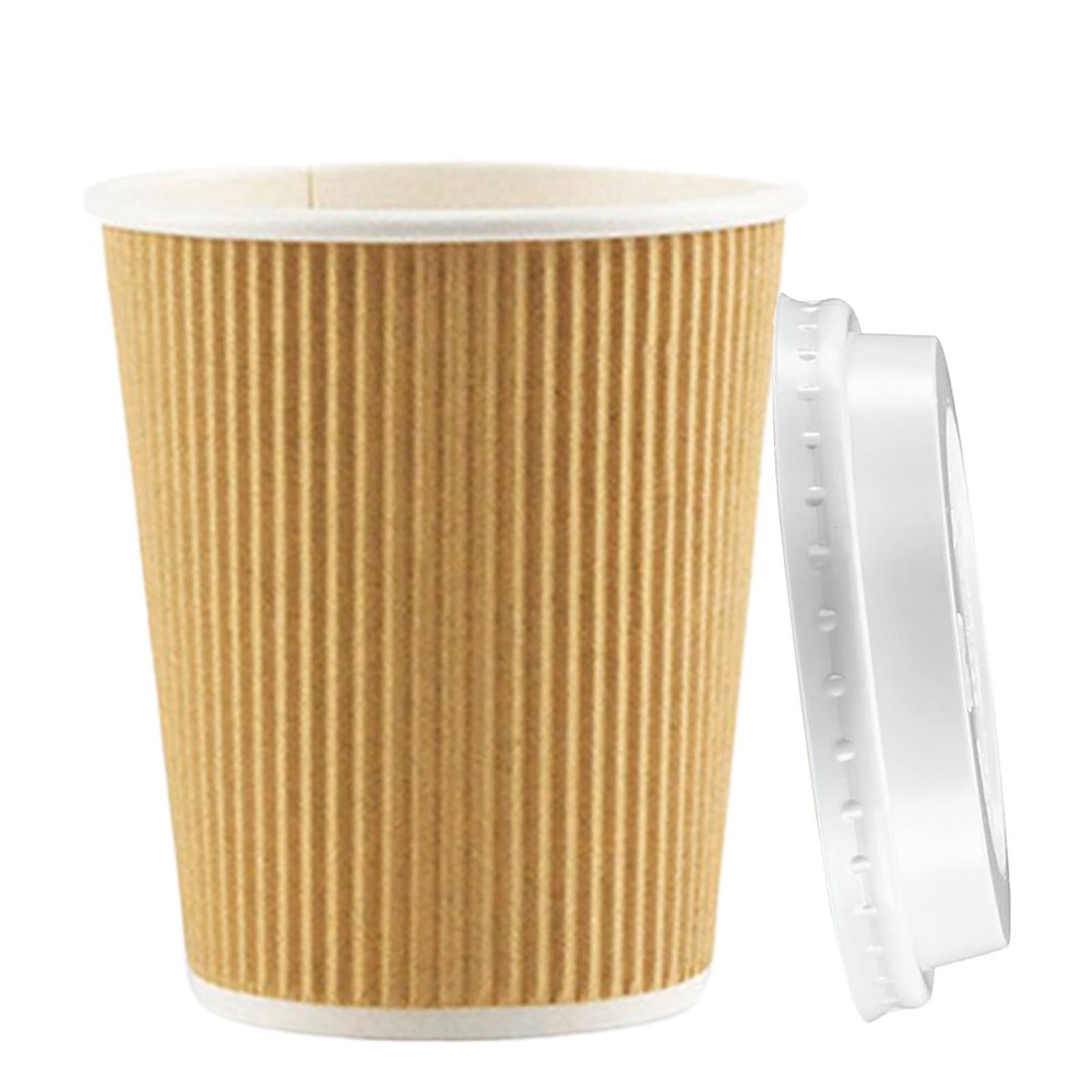 12oz Coffee Cups with 100 Pack 400ml Double Wall Insulated | Small Coffee Cups - For Birthday, Office, Home, Bathroom, Easter, Tea