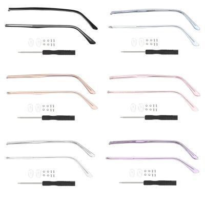 1 Pair Glasses Arm Replacement Leg Sunglasses Eyeglasses Replacement Metal Leg Repair Eyewear Accessories(Purple)