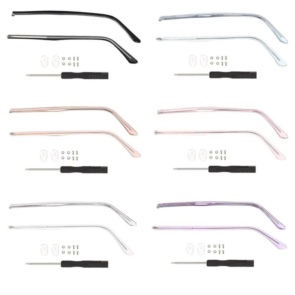 1 Pair Glasses Arm Replacement Leg Sunglasses Eyeglasses Replacement Metal Leg Repair Eyewear Accessories(Purple)