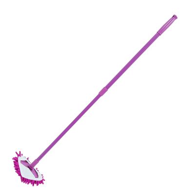 Ciieeo Triangular Chenille Mop with Telescoping Handle, Retractable Cleaning Mop for Household Floor and Glass Washing, Purple Small Size for Home and Car Use