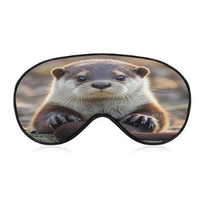Cute Otter Sleep Mask for Men Women Elastic Strap Eyeshade Lightweight Sleeping Blindfold Soft Breathable Eye Cover Comfortable Sleep Shade Cover for Sleeping Travel