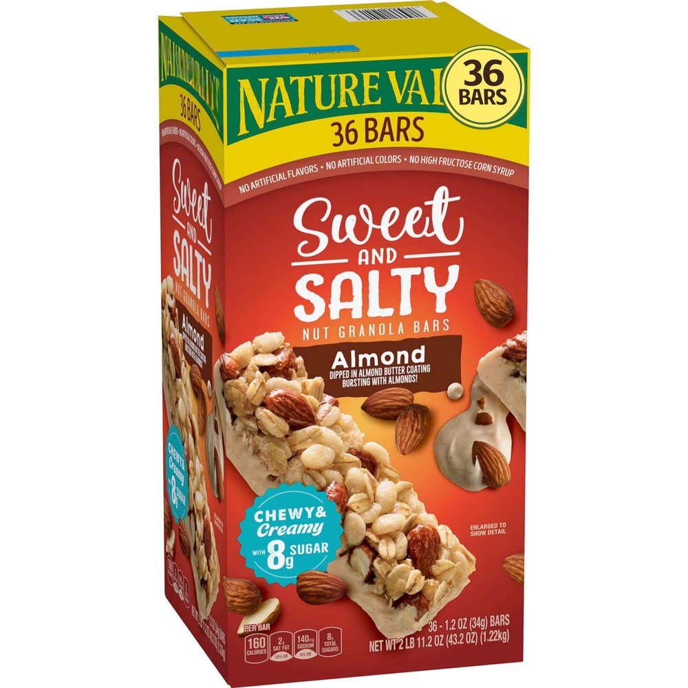 Natures-Valley Sweet and Salty Nut Almond Granola Bars, Bulk Pack (36 Count), 43.2 OZ