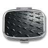 Abstract Diamond Plate Pill Organizer Metal Pill Case with 2 Compartments Small Pill Box Medication Holder Travel Pill Container Square Medicine Organizer Portable Medicine Box view 1