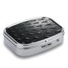 Abstract Diamond Plate Pill Organizer Metal Pill Case with 2 Compartments Small Pill Box Medication Holder Travel Pill Container Square Medicine Organizer Portable Medicine Box view 3