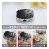 Abstract Diamond Plate Pill Organizer Metal Pill Case with 2 Compartments Small Pill Box Medication Holder Travel Pill Container Square Medicine Organizer Portable Medicine Box view 4