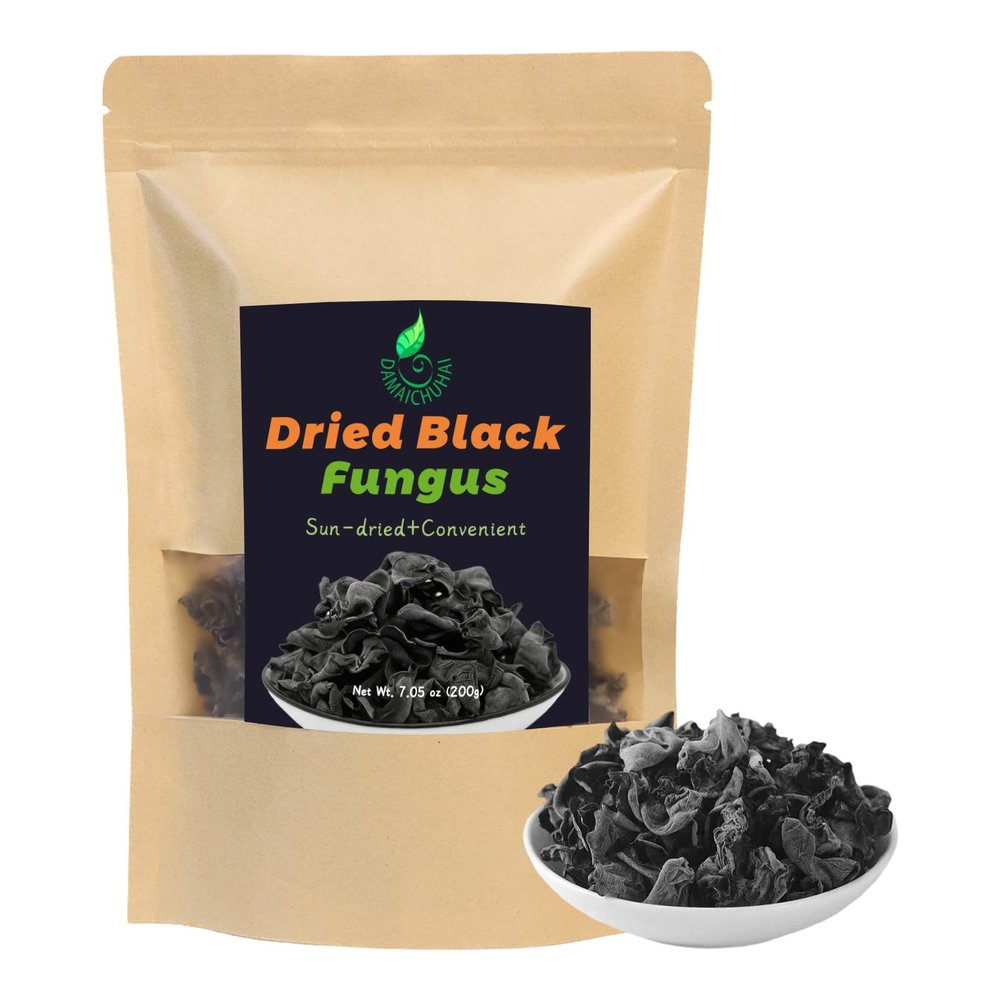 DAMAICHUHAI Dried Mushrooms,Wood Ear Mushrooms,Rich in Fiber & Iron,Perfect for Asian Cuisine, Soups, Stir-Fries & Hot Pot,200g/7.05oz.