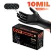 OVF nitrile gloves 10Mil Diamond-texturd grip for industrial,Blcak&Orange nitrile gloves food applications,100Pcs-Black (Orange, XL) view 2