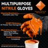 OVF nitrile gloves 10Mil Diamond-texturd grip for industrial,Blcak&Orange nitrile gloves food applications,100Pcs-Black (Orange, XL) view 3
