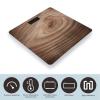 Wood Grain Scale for Body Weight Anti-Slip Tempered Glass Digital Bathroom Scales Clear LCD Display Weighing Scale Safe Rounded Corners Smart Scales view 3