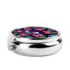 Psychedelic Third Eye Bohemian Spiritual Hippie Design Compact Round Metal Organizer Case, 3-Compartment Portable Pill Holder for Travel view 3