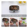 Leopard Face Pill Organizer Metal Pill Case with 2 Compartments Small Pill Box Medication Holder Travel Pill Container Square Medicine Organizer Portable Medicine Box view 4