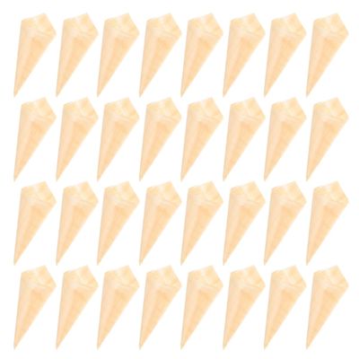 PRETYZOOM 50pcs Biodegradable Wood Ice Cream Cones 6.0cm X 8.0cm Disposable Candy Cones Cups for Parties and Desserts Safe Packaging