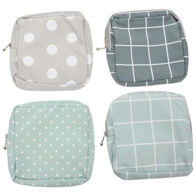 FRCOLOR Sanitary Napkin Storage Bag 4pcs Portable Menstrual Pad Pouch with Zipper Multipurpose Change Bag for Outdoor Period Use and Womens Feminine Care