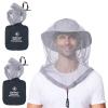 2 Pack Mosquito Head Net Mesh for Hiking & Outdoors,Bug Netting Over Hat Adults Insect Gnat Fly Protection Face Cover Mask Hood Midge Clothing Jacket view 1