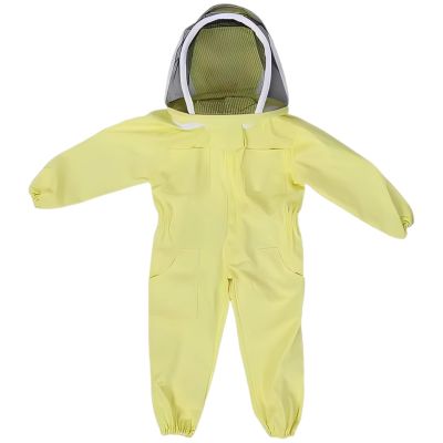 Vestamore Junior Bee Suit, Full Body Protection, Ventilated Hood, Yellow, L Size, Cotton-Polyester Blend