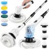 Electric Spin Scrubber, 3-Speed Shower Scrubber with Long Handle & 10 Replaceable Brush Heads, Cordless Full-Body IPX7 Waterproof Shower Cleaner Brush with 90 Mins Runtime for Bathroom view 1