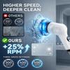 Electric Spin Scrubber, 3-Speed Shower Scrubber with Long Handle & 10 Replaceable Brush Heads, Cordless Full-Body IPX7 Waterproof Shower Cleaner Brush with 90 Mins Runtime for Bathroom view 2